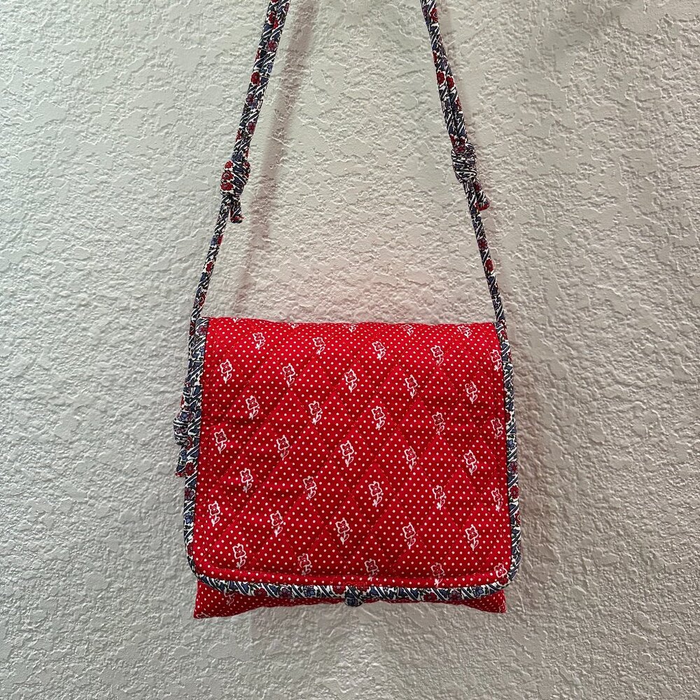 Red Floral Vera Bradley Baird Hipster Crossbody Purse